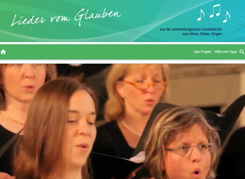 Screenshot www.lieder-vom-glauben.de Lieder vom Glauben
