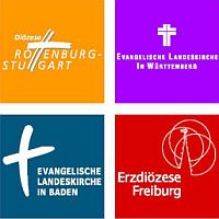 Logos der 4 Kirchen in BaWü