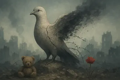 Bild erzeugt mit DuckDuckGo AI Symbolbild Krieg