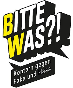 Logo: Bitte was? Kontern gegen Fake und Hass