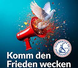 Bild erzeugt mit Bing KI Komm den Frieden wecken