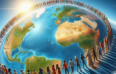 Menschenkette um den Globus