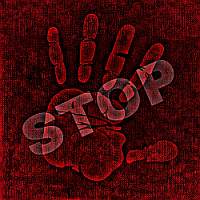 offene Hand zeigt STOP