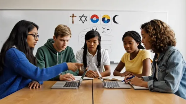 Schülerinnen und Schüler diskutieren