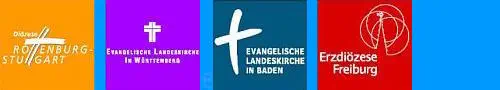 Logos der vier Kirchen in Baden-Württemberg
